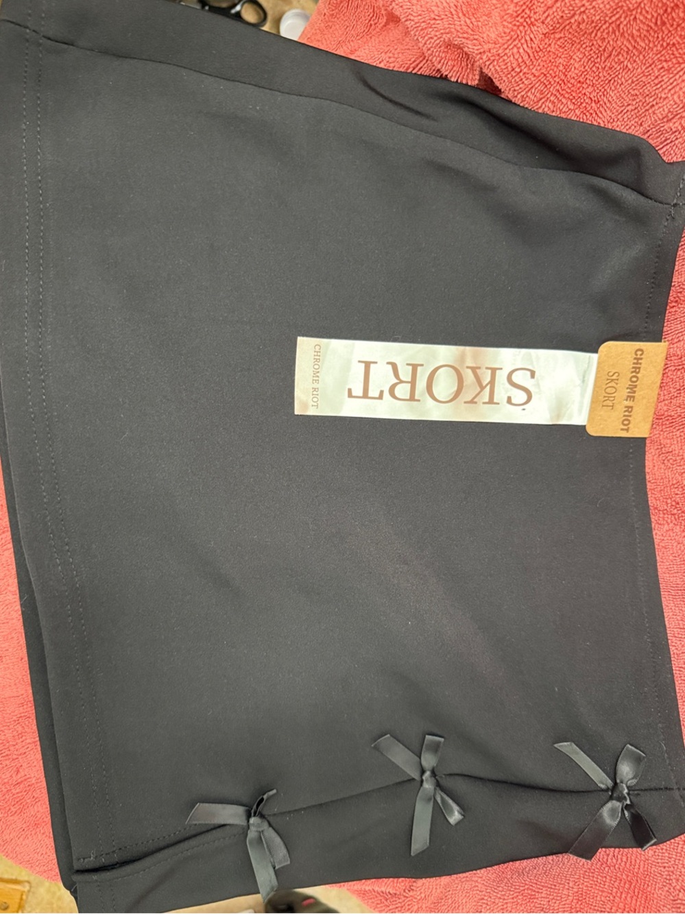 Women’s Black Skort with Decorative Bows